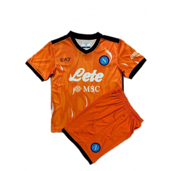 Camisola SSC Napoli Guarda-redes Criança Equipamento Terceiro 2021-2022 Manga Curta